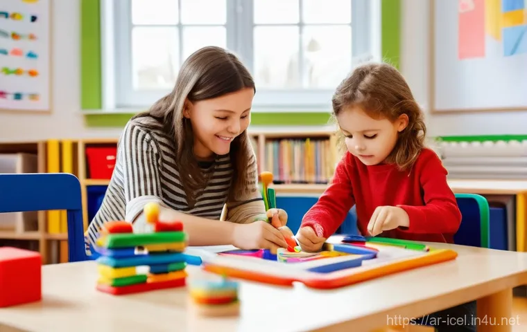 아이슬란드 vs 핀란드 교육 제도 - **Prompt:** A vibrant scene inside a modern Finnish kindergarten classroom, filled with natural ligh...